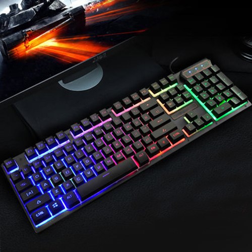 USB Wired LED 104Keys Backlit Gaming Game Gamer Keyboard for PC Computer Csgo Overwatch Lol with Similar Mechanical Feel - ebowsos