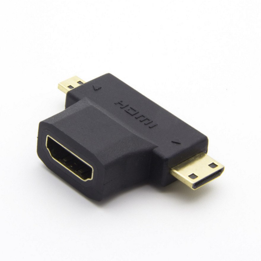 Mini 3 in 1 Micro HDMI Male to Female HDMI 1.4 Cable Adapter Converters for phone camera Card Readers - ebowsos