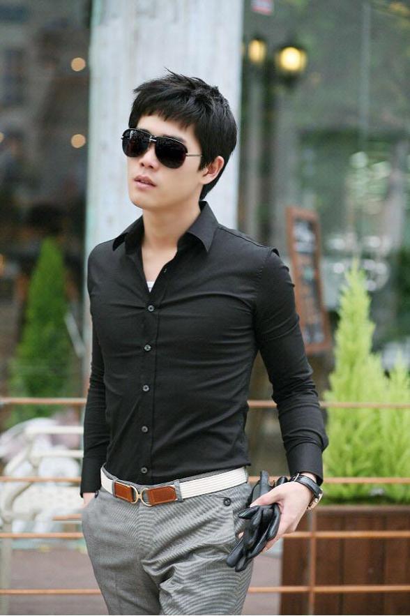 New Fashion Men Candy Colors Stylish Slim Fit Dress Shirt Leisure Shirt,M-XXXL Hot Sale - ebowsos