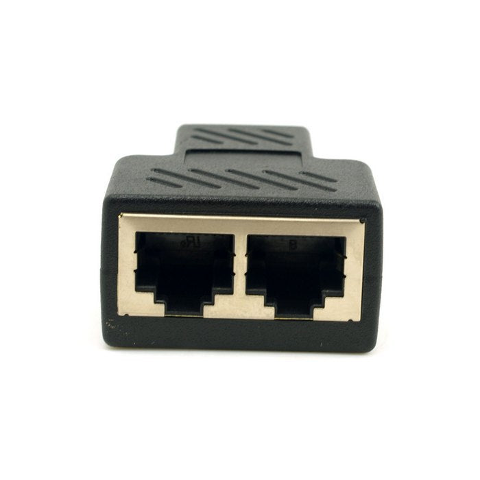 Black Copper Core 1 To 2 RJ45 Connector Network Cable Splitter Extender Plug Adapter for PC Laptop - ebowsos