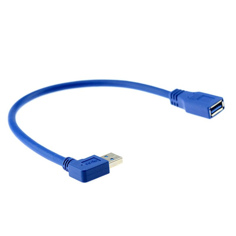 30CM USB 3.0 Right Angle and Left Angle Male to USB 3.0 Female Extension Cable USB Extension Cable - ebowsos