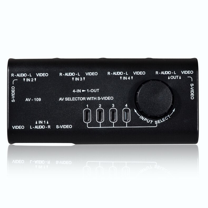 4 in 1 Out AV RCA Switch Box AV Audio Video Signal Switcher Splitter 4 Way Selector with RCA Cable For Television DVD VCD TV - ebowsos