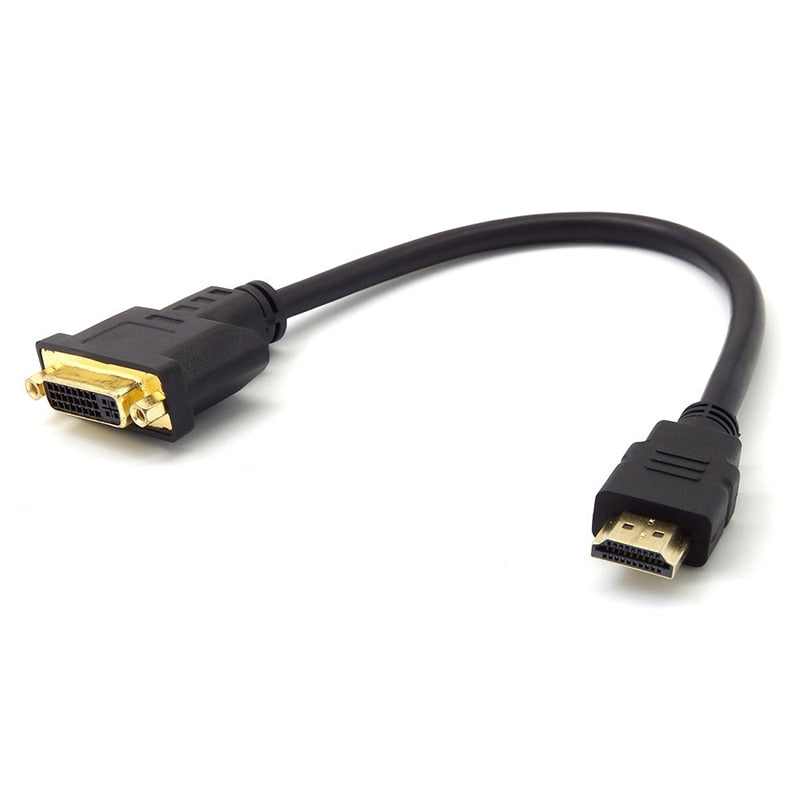 30cm HDMI To DVI 24+5 Adapter Cable Black M/F HDMI Male To DVI Female Video Adapter Cord For PC HDTV LCD DVD - ebowsos