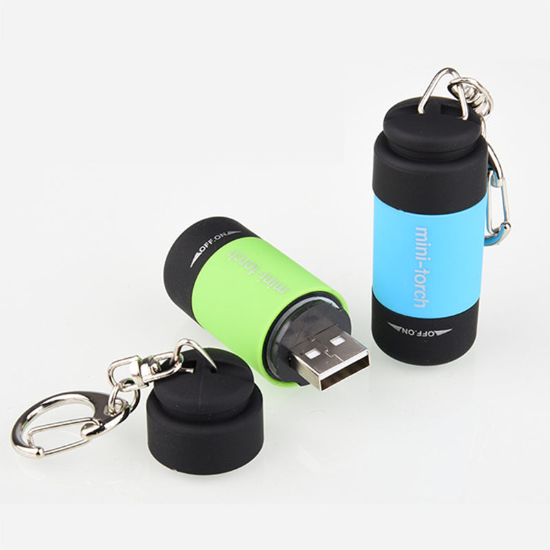 New Waterproof USB Light Rechargeable LED Flashlight Lamp Pocket Keychain Mini Torch - ebowsos