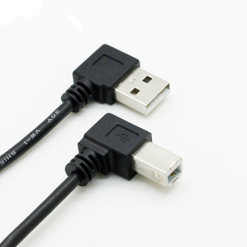 0.5m Right Angle USB 2.0 A Male to USB B Male Type B BM Right Angle Printer Scanner 90 Degree Cable BM Angled Cable - ebowsos