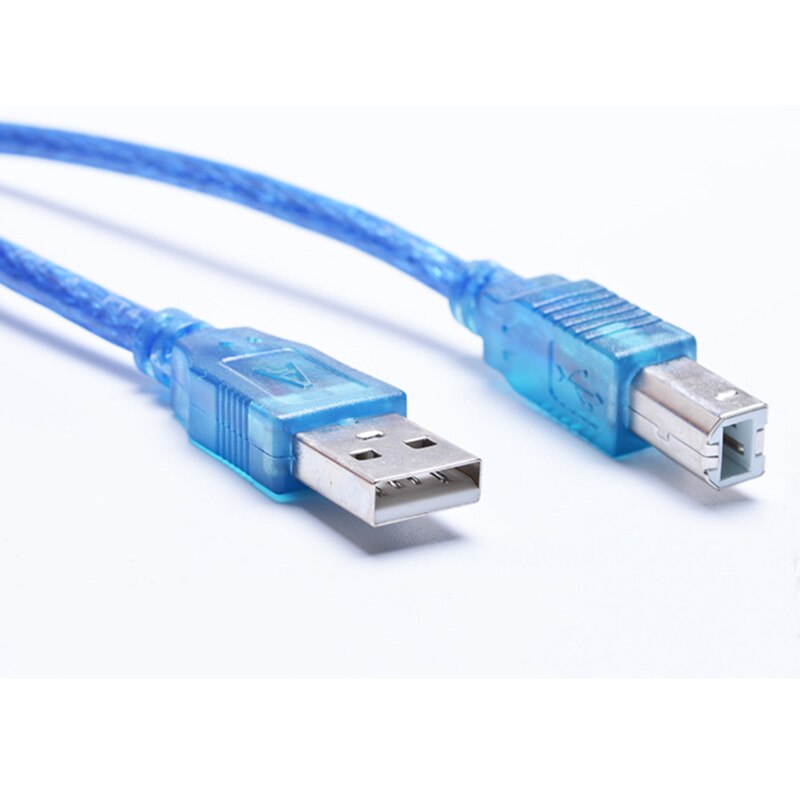 High Speed Transparent Blue USB 2.0 Printer Cable Type A Male to Type B Male Dual Shielding for 0.3m,0.5m,1m, 1.5m, 3m ,5m - ebowsos