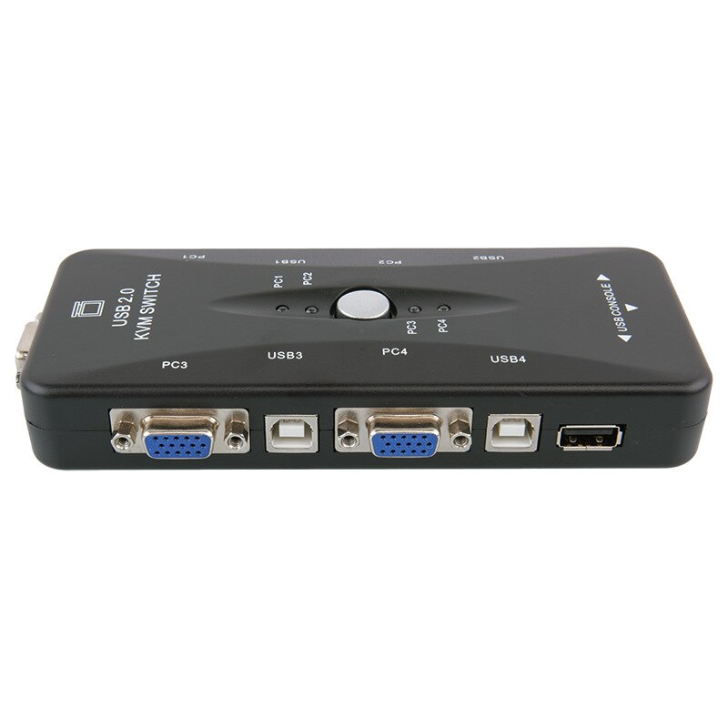 4 Port USB 2.0 KVM Switch VGA/SVGA Splitter Box HUB Selector Adapter 1920 X 1440 Connects Printer Keyboard Mouse Monitor - ebowsos