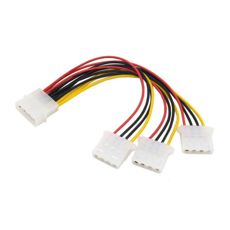 Cable IDE 4 Pin Male to 3 IDE Female Y Type Splitter Power supply Extension Cable 10cm for Hard Disk - ebowsos