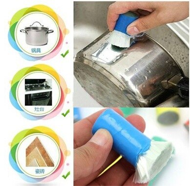 Stainless Steel pot Cleaning Brushes Rod Magic Stick Rust Remover Cleaning Wash Brush Wipe Pot Clean Tools Random - ebowsos