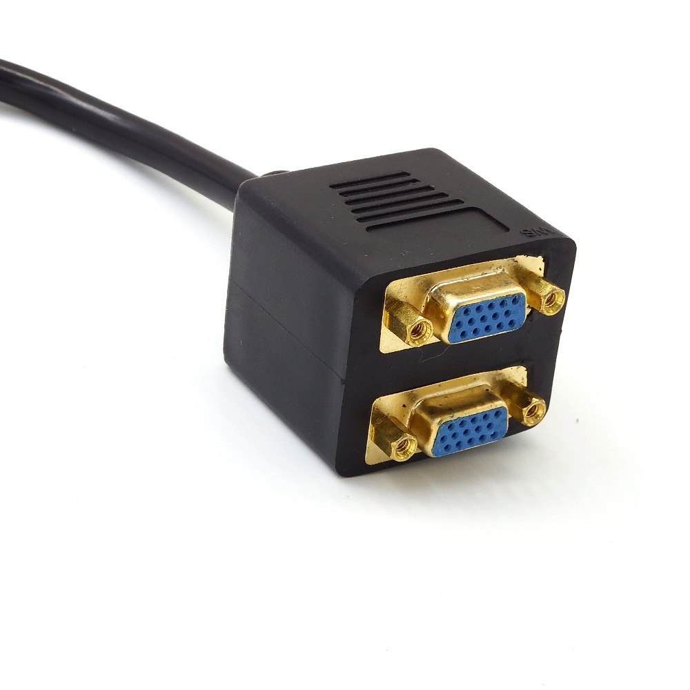 High Quality DVI-I 24+5 Pins Male to 2 Dual VGA Female Monitor Adapter Splitter Cable - ebowsos