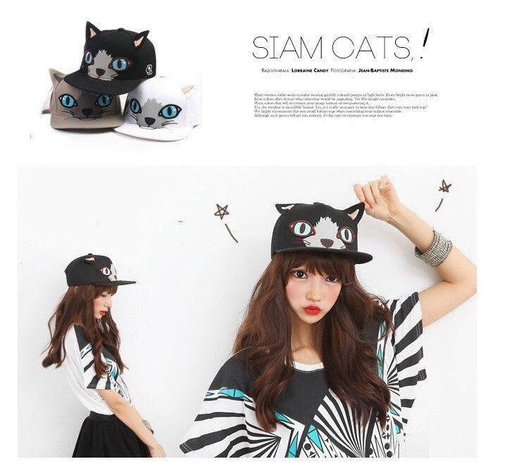 Brand New Wholesale Cheap Summer Casual Hat Cute Cat Sports Caps Snapback Women Baseball Caps Free Size Black leopard - ebowsos