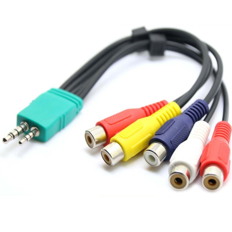 New 5 RCA Female 2.5 3.5 Audio Video Cable Adapter Connector 3 RCA Video 2 RCA Audio 3.5 2.5 Video Audio Line Wire Cord - ebowsos
