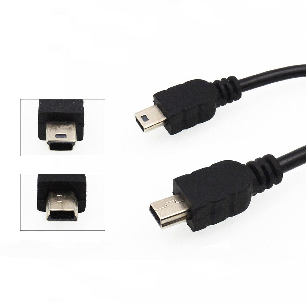 USB 2.0 A Female To B Mini 5 Pin Male Converter OTG Host Adapter Cable Extension Black Color - ebowsos