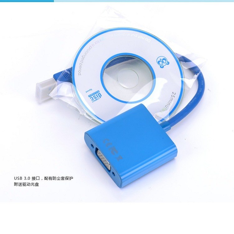 USB 3.0 To VGA Multi-display Adapter Converter External Video Graphic Card Blue VGA 5.0Gbps super speed USB 3.0 multi-display - ebowsos