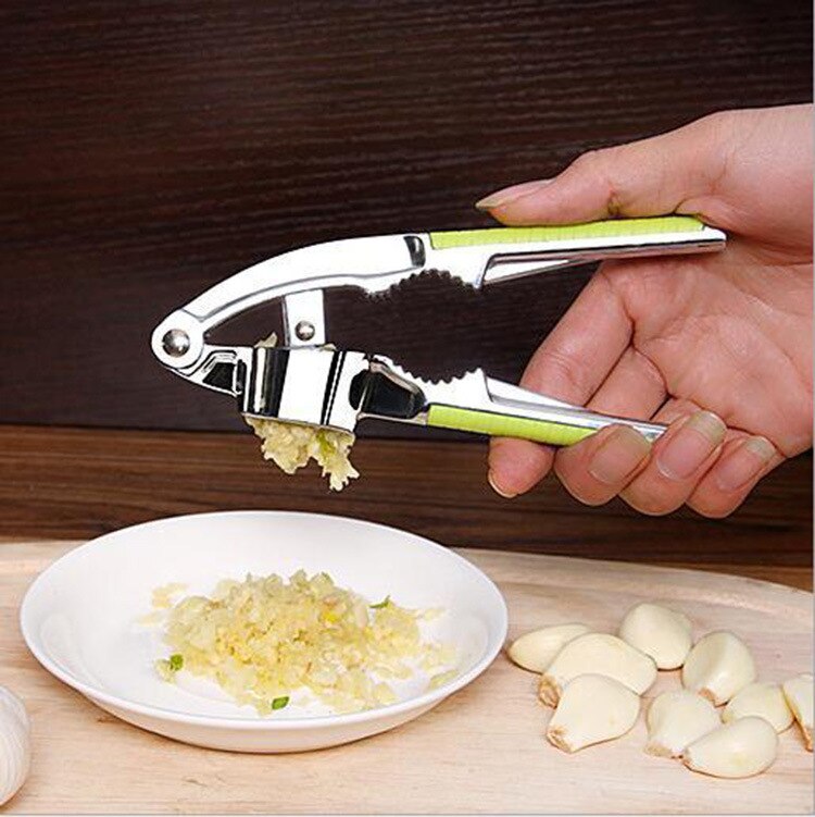 Garlic Press Ginger Press Mincer Crusher Chopper Garlic Press Crusher with Walnut Open Tools - ebowsos