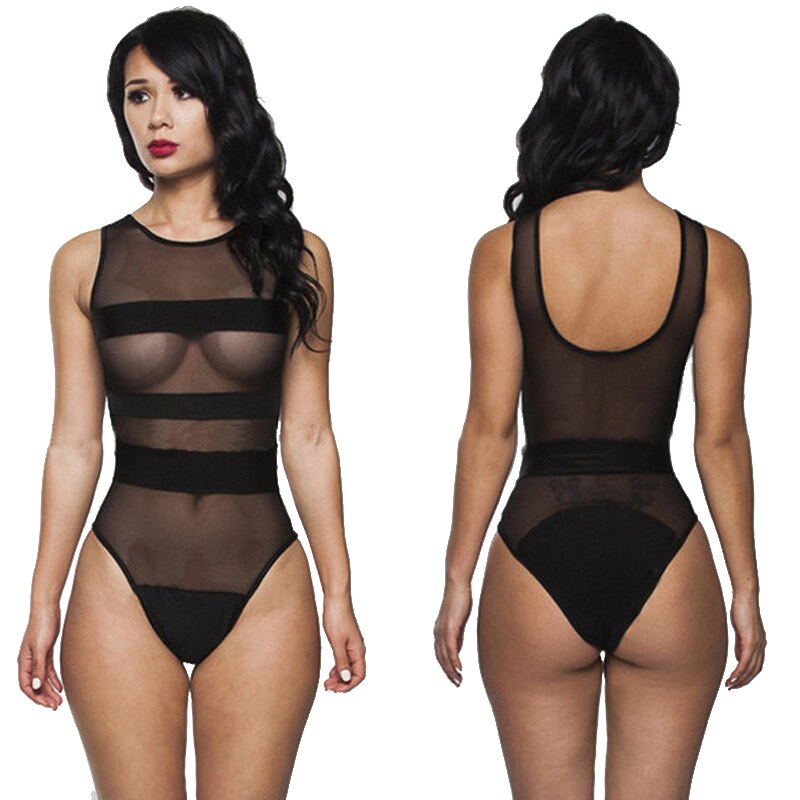 New Arrival Transparent Allure Lingerie Bathing Suits European American Female Indoor Swimsuits One Piece Sexy Mesh Swimwear - ebowsos