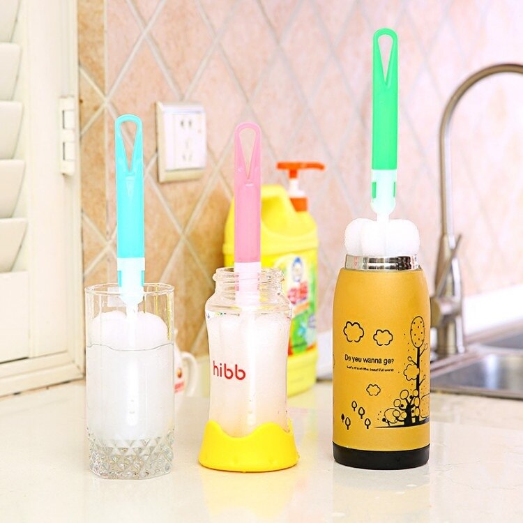 Sponge Cup Brush Removable Handle Cup Cleaning Brush Bottle Scrubber For Wineglass Bottle Coffe Tea Mug Kitchen Cleaning Tool - ebowsos