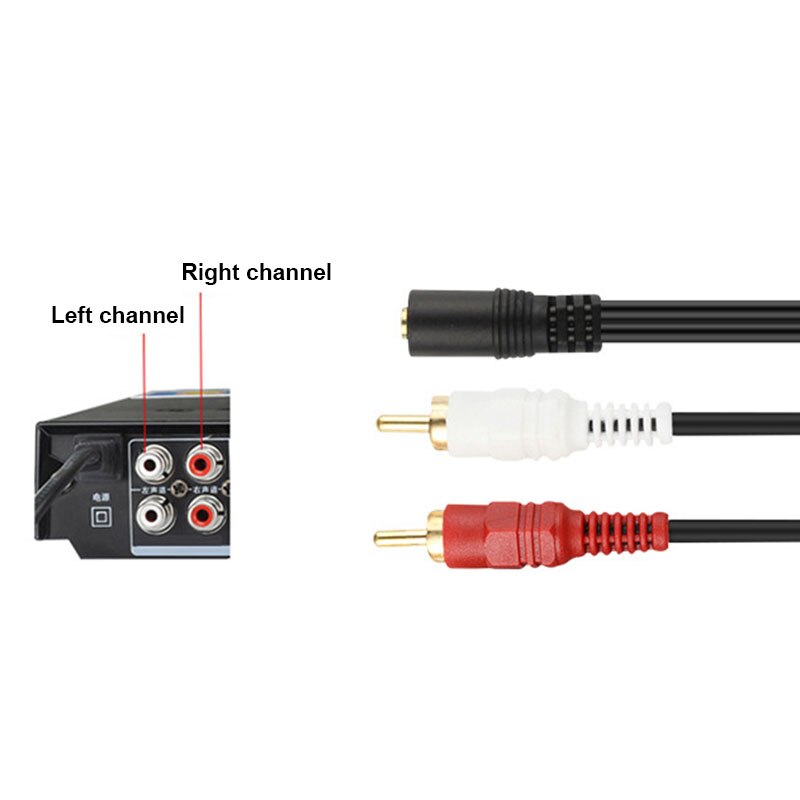 Universal 3.5mm Stereo Audio Female Jack to 2 RCA Male Socket to Headphone 3.5 Y Adapter Cable - ebowsos