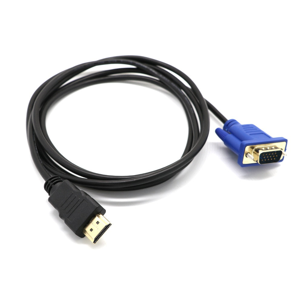 1.8M Male To Male HDMI Cable HDMI To VGA 1080P HD With Audio Adapter Cable HDMI TO VGA Cables - ebowsos