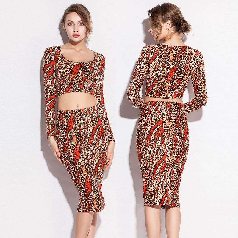 Classic Leopard Stretch Cotton Beach Wear Dress 2019 Women Sexy Multi Occasion Two - Pieces Cover Up Dress S.M.L.XL - ebowsos