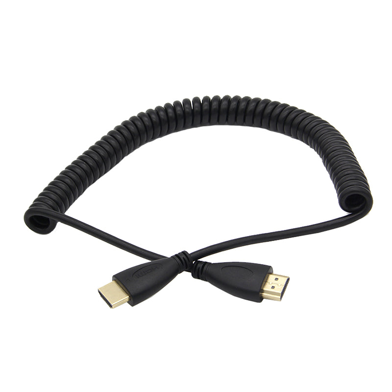 Elastic Coiled Spring HDMI Cable Male to Male V1.4 1080P 3D Pure Copper - ebowsos
