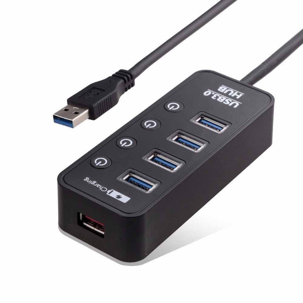 USB 3.0 HUB USB-A To 4 Port 3.0 With Smart Fast Charging LED ON/OFF Switch - ebowsos