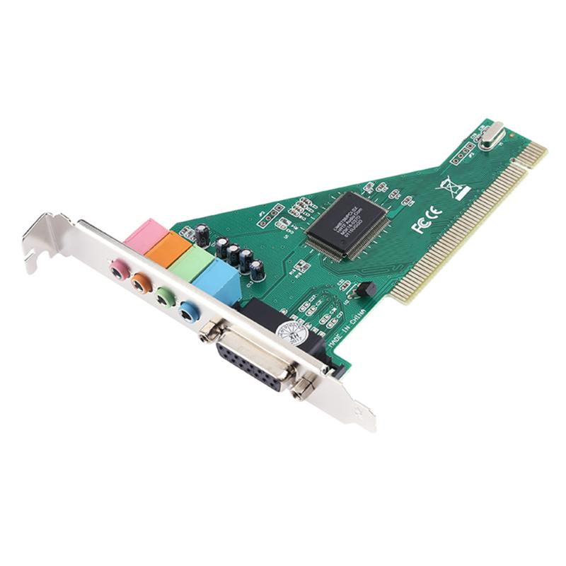 4CH CMI8738 Chipset Stereo Sound PCI Port Audio Card Computer Sound Cards with Driver CD for Desktop PC - ebowsos