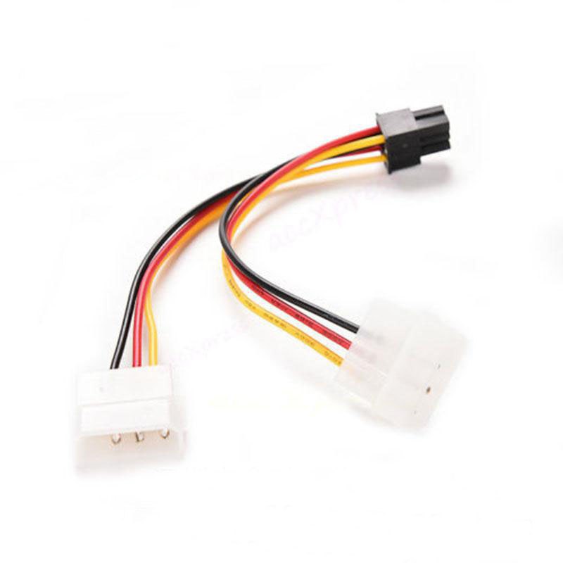 2 IDE Dual 4pin IDE Male to 6 Pin Female Power Cable PCI Express Dual 4 Pin IDE Connector to 6 Pin Cable Adapter - ebowsos