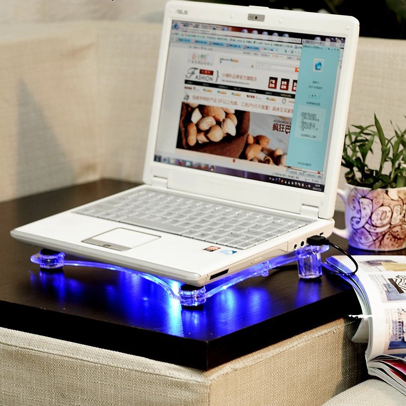 NEW USB 3 FAN TRANSPARENT NOTEBOOK LAPTOP COOLING COOLER PAD STAND - ebowsos
