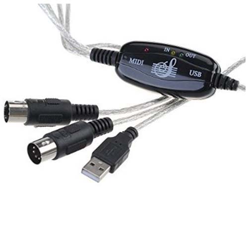 USB IN-OUT To MIDI Cable Converter PC to Music Keyboard Adapter Cord - ebowsos