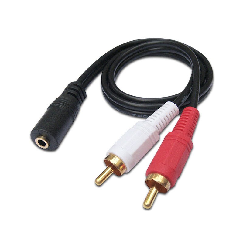 Universal 3.5mm Stereo Audio Female Jack to 2 RCA Male Socket to Headphone 3.5 Y Adapter Cable - ebowsos