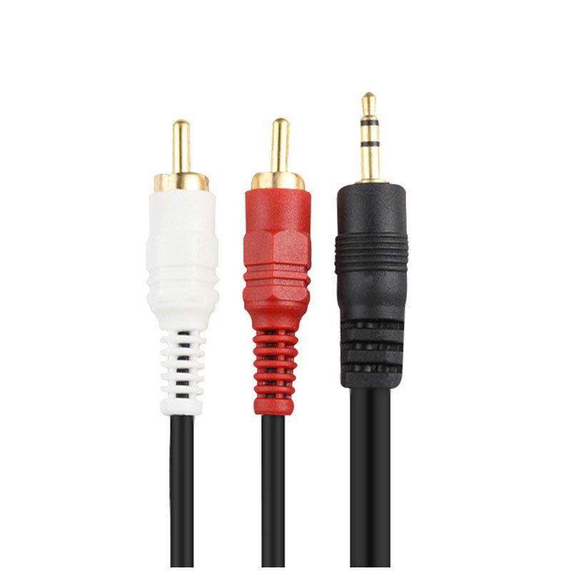 3.5 MM Male Jack to AV 2 RCA Male Stereo Music Audio Cable Cord AUX for Mp3 Pod Phone TV Sound Speakers X - ebowsos