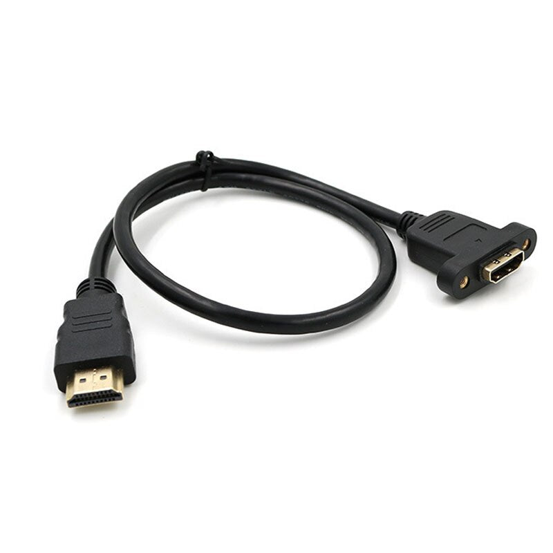 Gold Plated HDMI Extension Cable Male to Female With Screw Panel Mount  V1.4 1080P For PSP HDTV  30cm 50cm 1m 1.5m - ebowsos
