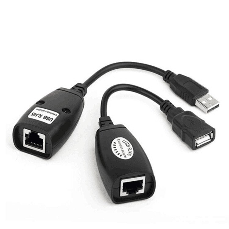 USB 2.0 Extension Extender Adapter male & Female Up To 150ft Using CAT5/CAT5E/6 RJ45 Lan Network Ethernet Repeater Cable - ebowsos