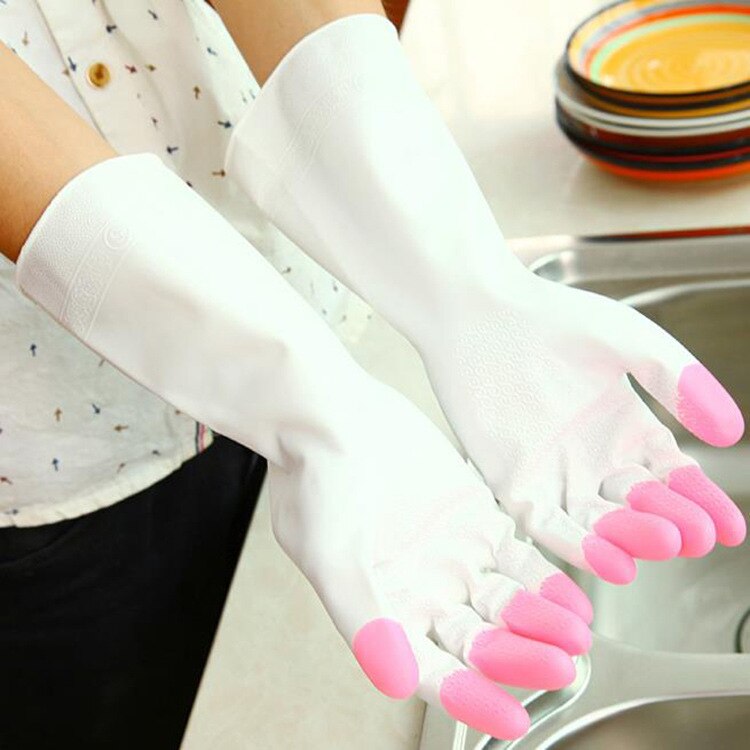 New Rubber Garden Genie Gloves Household Glove Dishes Washing Waterproof Kitchen Accessories - ebowsos