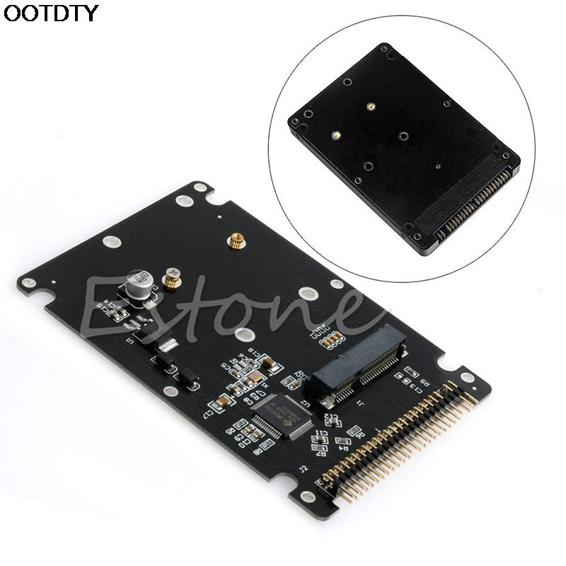 MSATA to 2.5" 44PIN IDE HDD SSD mSATA to PATA Converter Adapter Card With Case - ebowsos
