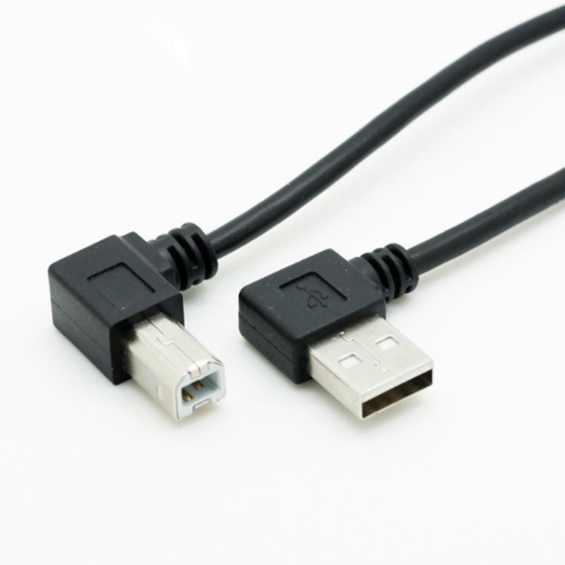 0.5m Right Angle USB 2.0 A Male to USB B Male Type B BM Right Angle Printer Scanner 90 Degree Cable BM Angled Cable - ebowsos