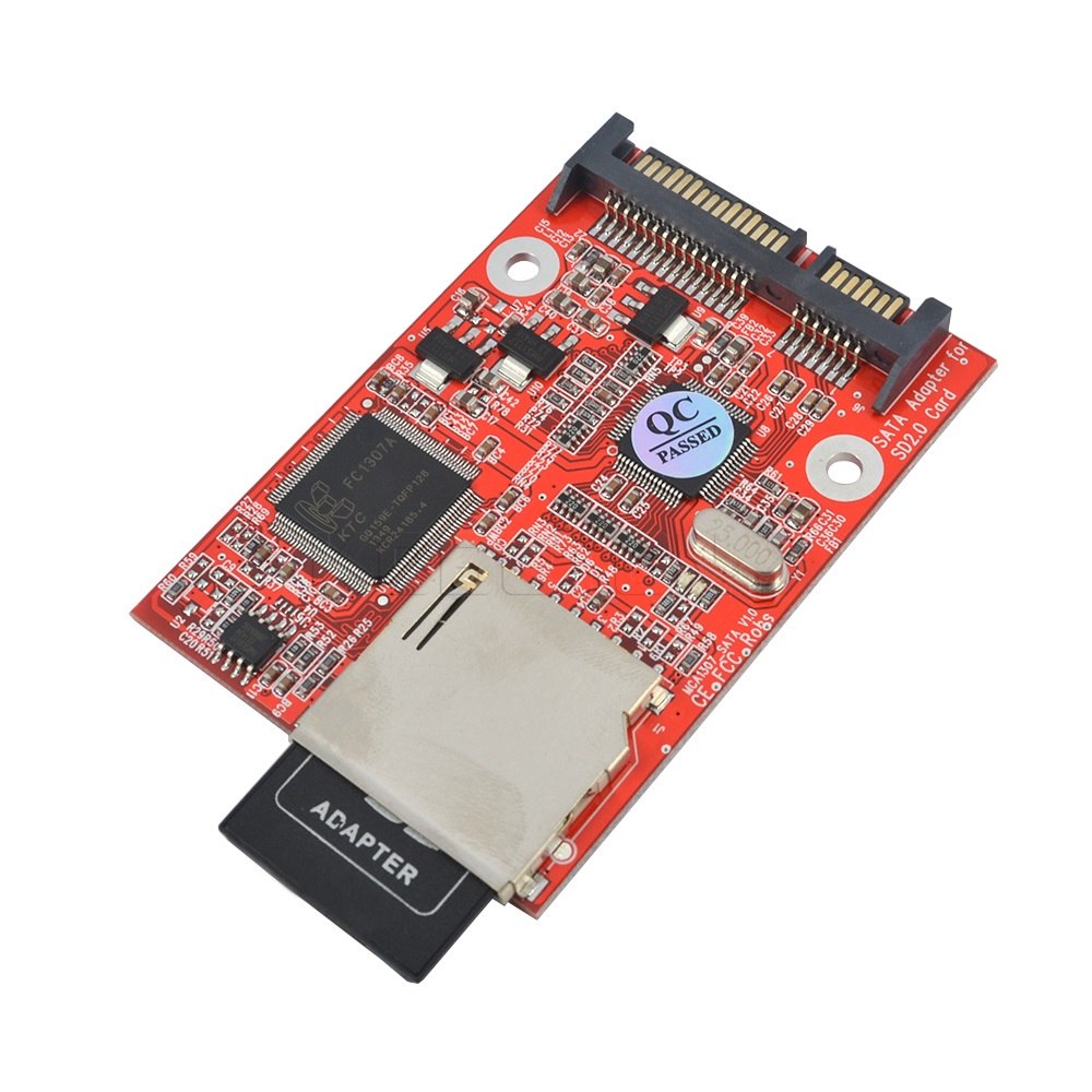 New Flash MMC SD SDHC Card To 7+15 SATA 2.5" HDD Secure Converter Adapter for Windows DOS 98 XP 7 8 Vista Linux - ebowsos
