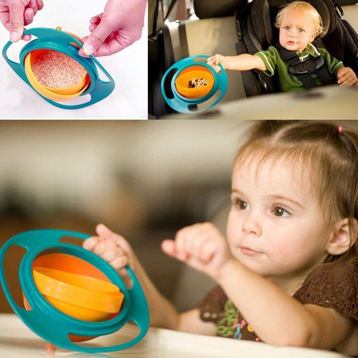 Baby Feeding Dish Cute Baby Gyro Bowl Universal 360 Rotate Spill-Proof Bowl Food-grade PP Dishes Children's Baby Tableware - ebowsos