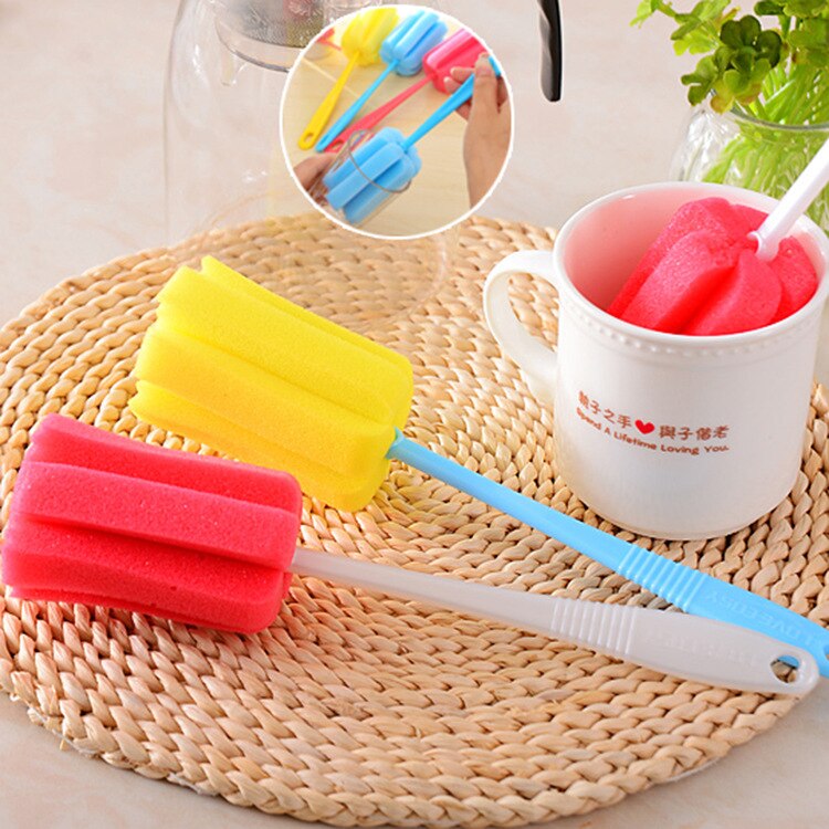 1 PC Kitchen Cleaning Tool Sponge Brush For Wineglass Bottle Coffe Tea Glass Cup - ebowsos