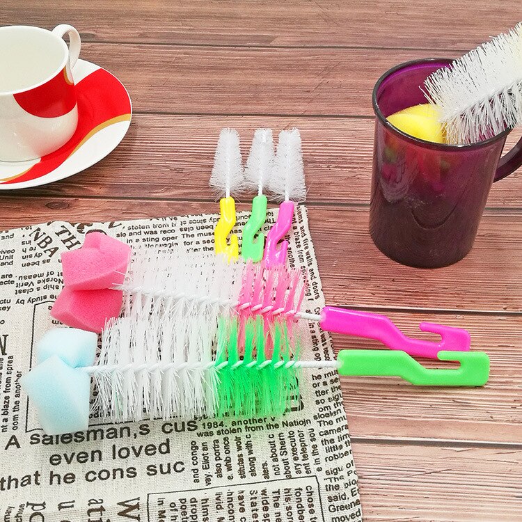 Baby Bottle Brush Cleaner Spout Cup Glass Teapot washing windows cleaning brush Tool brush for bottles silicone sponge for ware - ebowsos