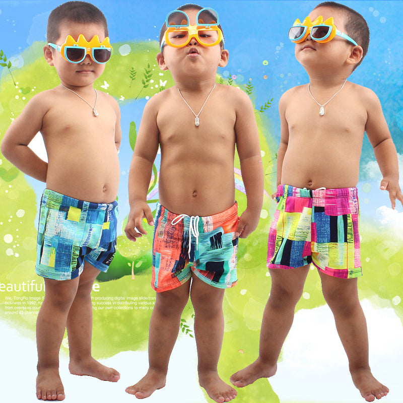 Kids 2-12T Cute Boy Swimwear Waist tied Children Swimsuit Beachwear Teenage Swimming Trunk Toddler Bathing Suits - ebowsos