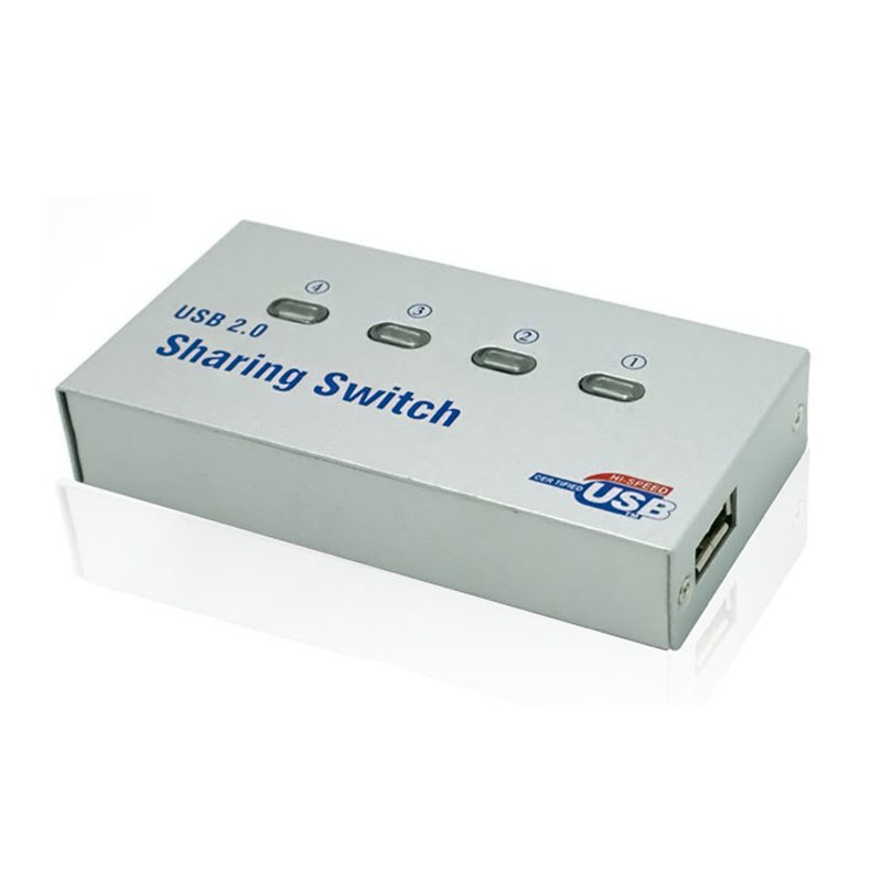 Easy Install 4 Ports USB 2.0 Switch High Speed USB Sharing Switcher For Printers Scanners - ebowsos