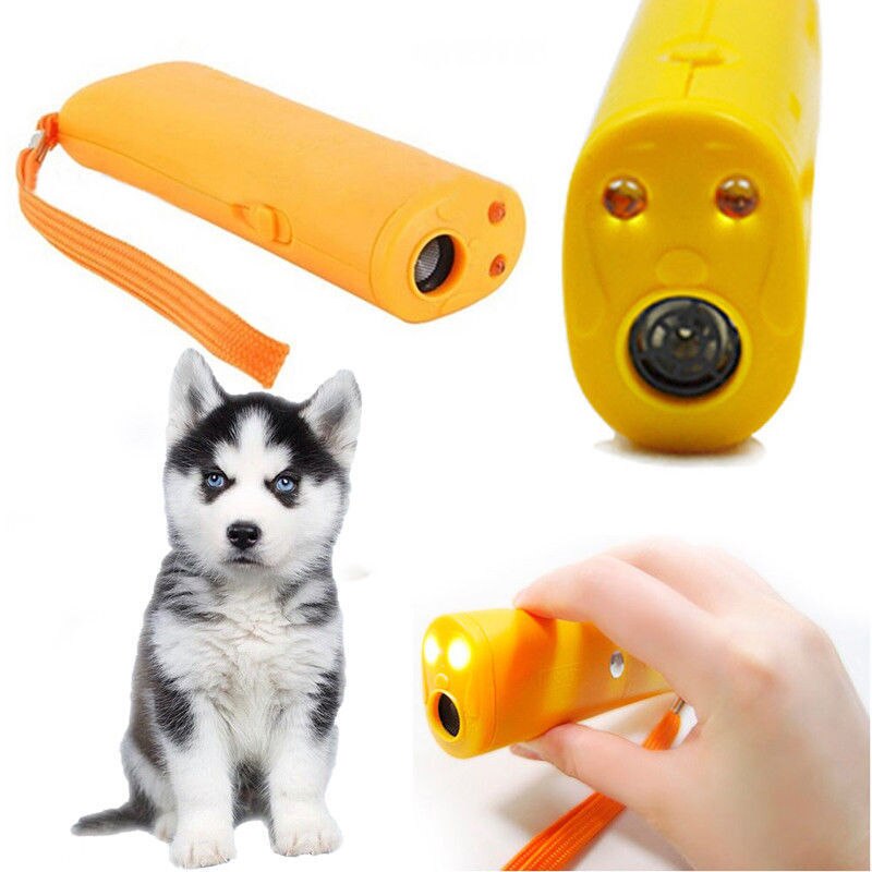 Pet Dog Repeller Anti Barking Stop Bark Training Device Trainer LED Ultrasonic 3 in 1 Anti Barking Ultrasonic Without Battery - ebowsos