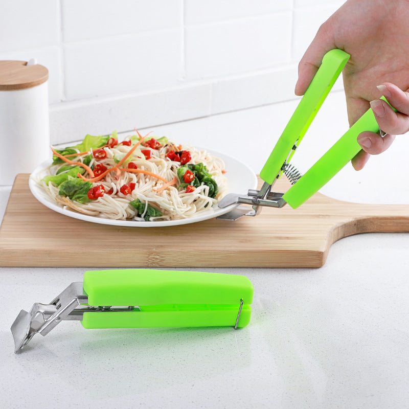 Hot Universal Handheld Anti-Scald Plate Holder Multifunction Stainless Steel Bowl Clip Cute Microwave Oven Kitchen Tool Clamps - ebowsos