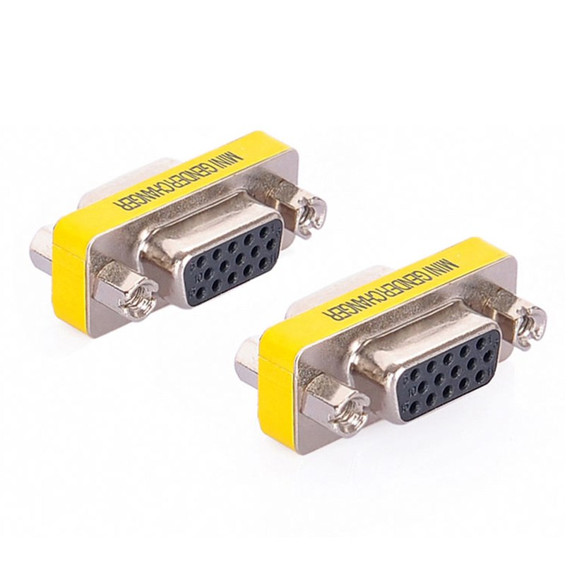 VGA 3 row DB15 Female to DB15 D-SUB MINI Adapter 15 pin D-Sub HD SVGA MINI Gender Changer Adapter PC VGA Female Cable - ebowsos