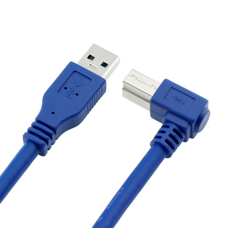 USB 3.0 Type A Male to B Male 90 degree elbow Angled Printer Cable Cord Blue 0.6m 1m 1.8m - ebowsos