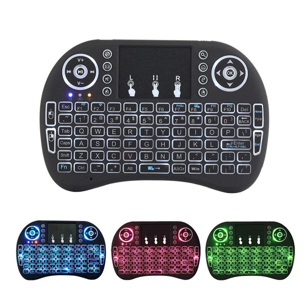 New 3 Color 2.4GHz Backlit Wireless i8 Keyboard Touchpad Fly Air Mouse For PS3 PC TV - ebowsos