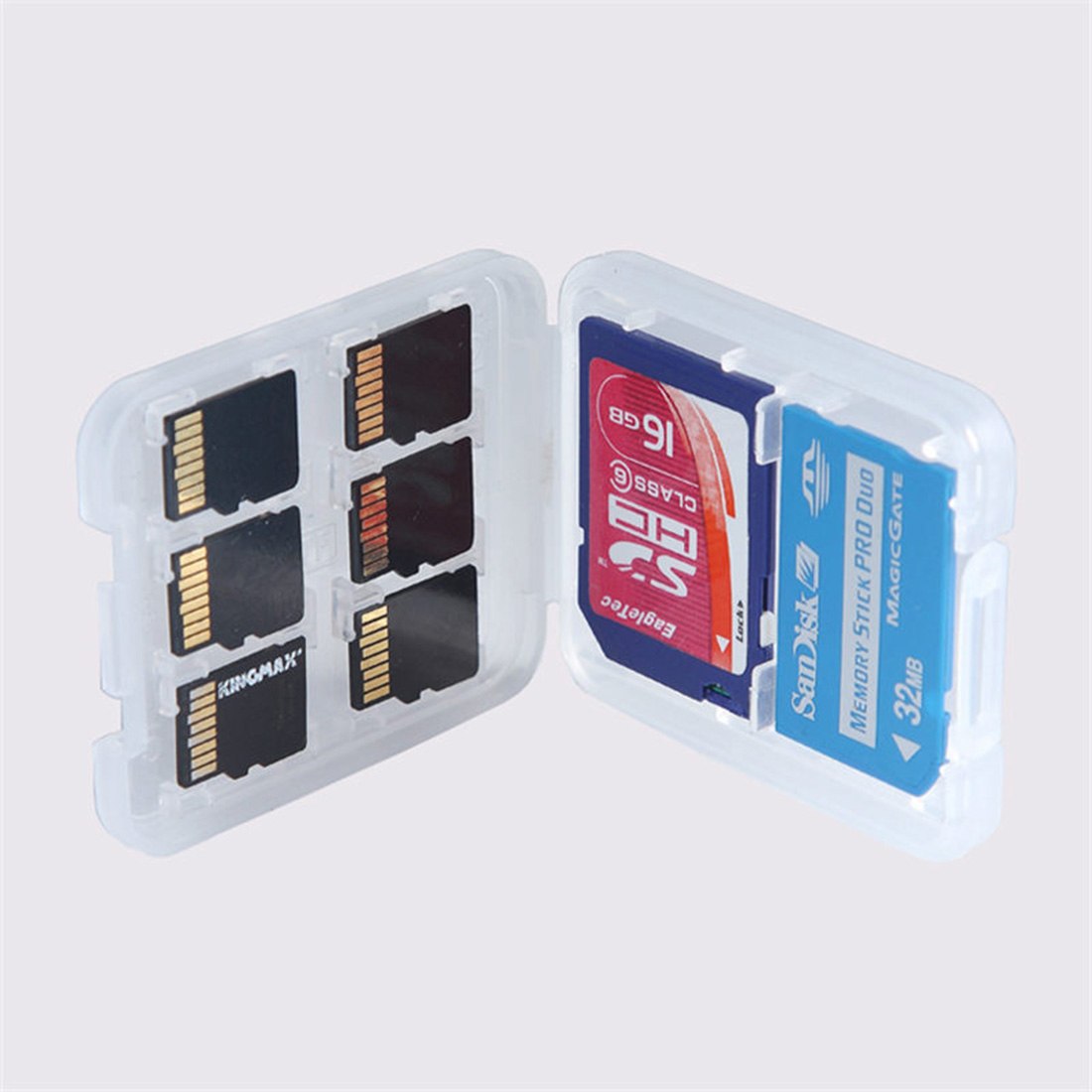 8 in 1 Plastic Micro for SD SDHC TF MS Memory Card Storage Case Box Protector - ebowsos