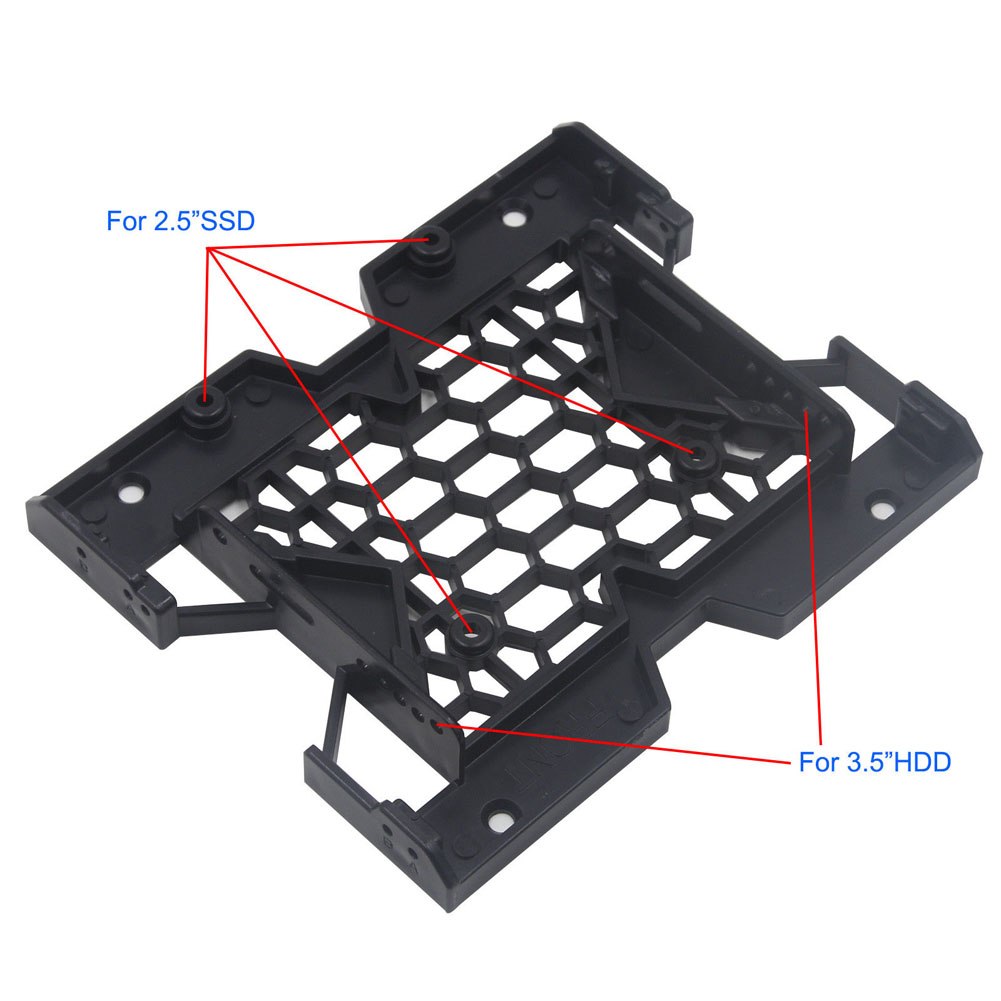 5.25inch to 3.5inch 2.5inch SSD HDD Tray Caddy Case Adapter Cooling Fan Mounting Bracket - ebowsos